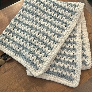 Handmade crochet baby blanket.